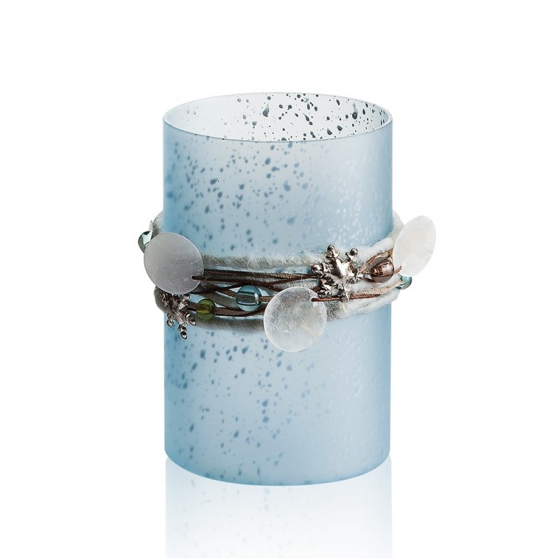 Διακοσμητικό Κηροπήγιο Γυάλινο 1Λ293-14ΒΛ