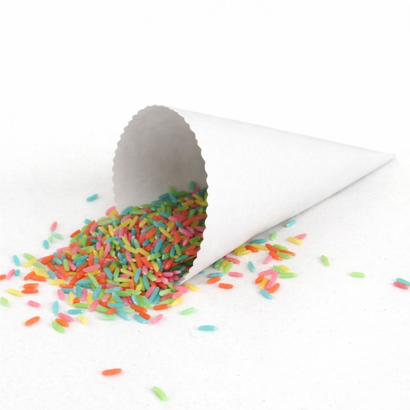 Χωνάκι Ρυζιού (6,5x15,5εκ.) Χαρτόνι 300γρ. Λευκό 0517826 (48τμχ.)