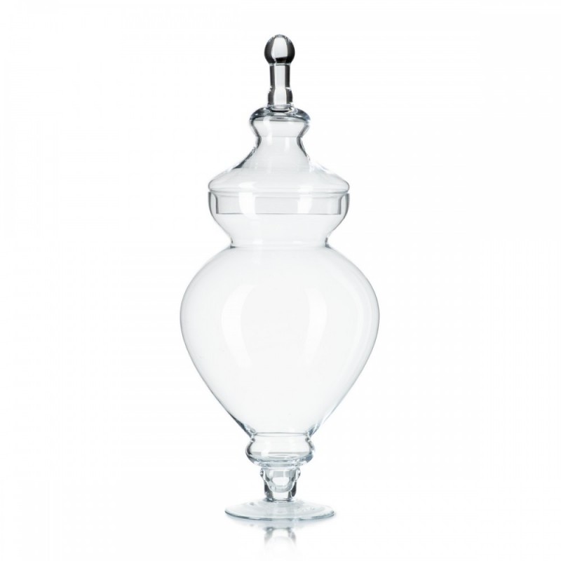 Γυάλινο Βάζο Με Πόδι Και Καπάκι (20x58εκ.) 0152.23109