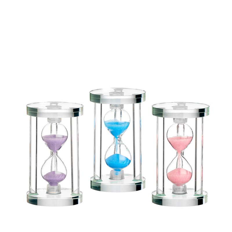 Σετ 3 Γυάλινες Κλεψύδρες (5x9εκ.) 0152.24458 Με Άμμο Σε 3 Χρώματα