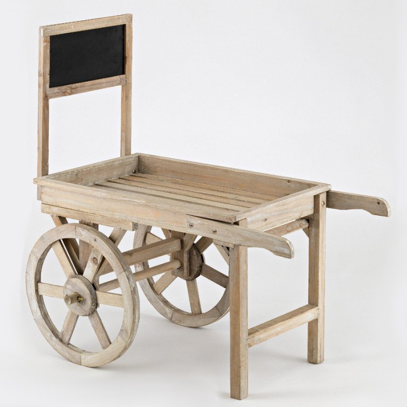 Ξύλινο Καρότσι Με Μαυροπίνακα 17857