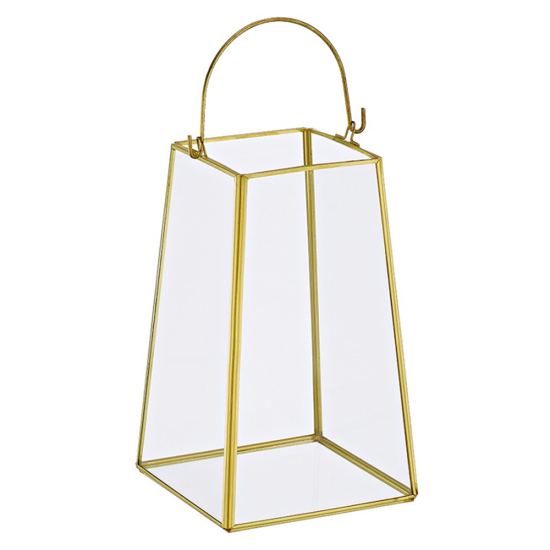 Διακοσμητική Χρυσή Γυάλα Terrarium Με Χερούλι (13x13x12.5εκ.) 0496.20614