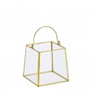 Διακοσμητική Χρυσή Γυάλα Terrarium Με Χερούλι (13x13x21εκ.) 0496.20627