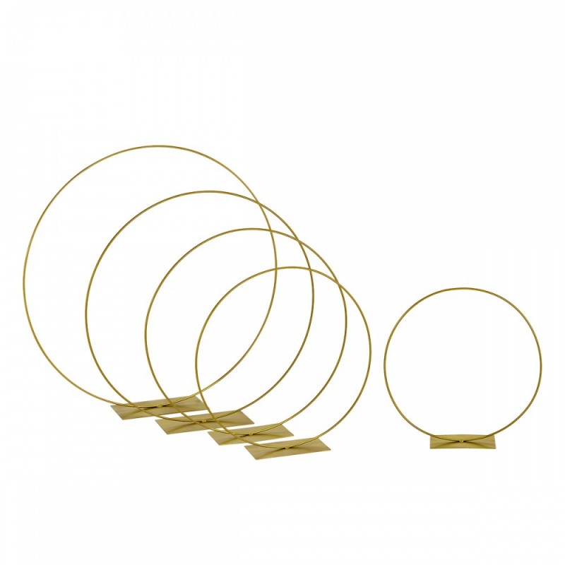 Διακοσμητικός Μεταλλικός Χρυσός Κύκλος Με Βάση (17x35x90εκ.) 0496.23124