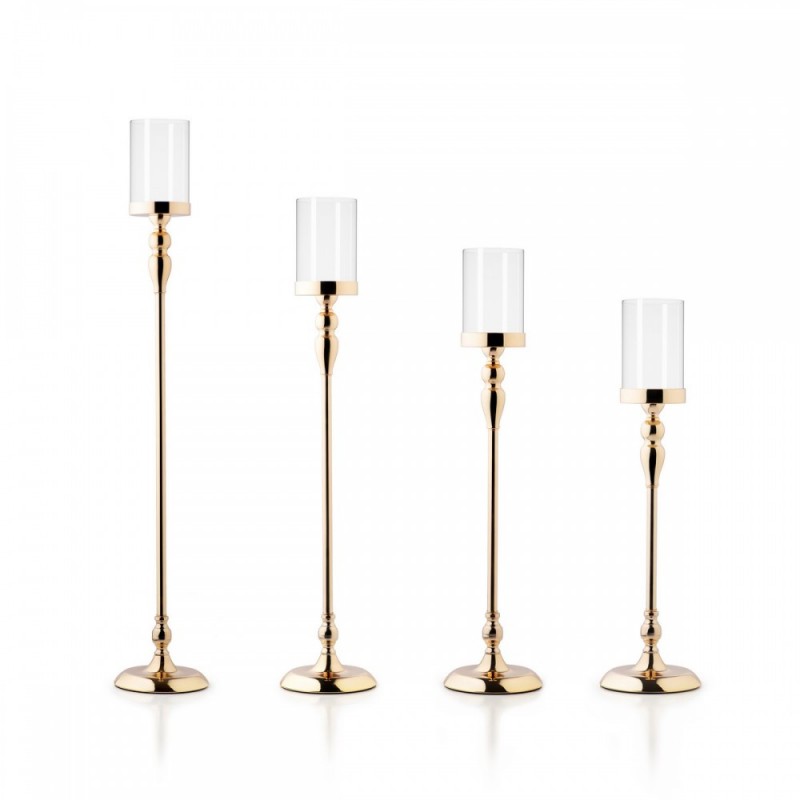 Μεταλλικό Χρυσό Κηροπήγιο (16x80εκ.) 0496.23257