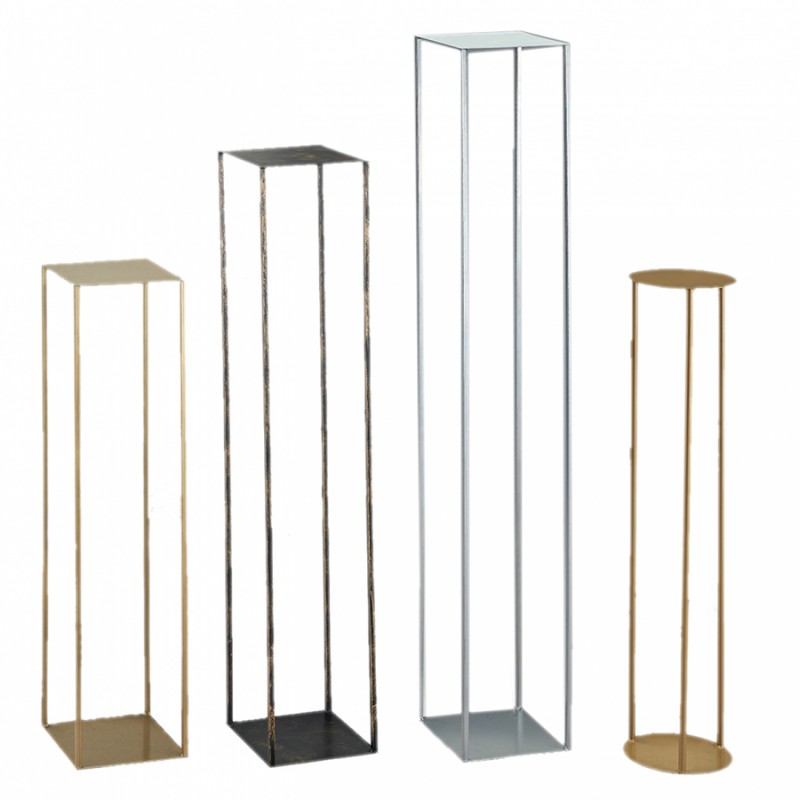 Μεταλλική Βάση Τετράγωνη Χρυσή- Μαύρη (120εκ.)