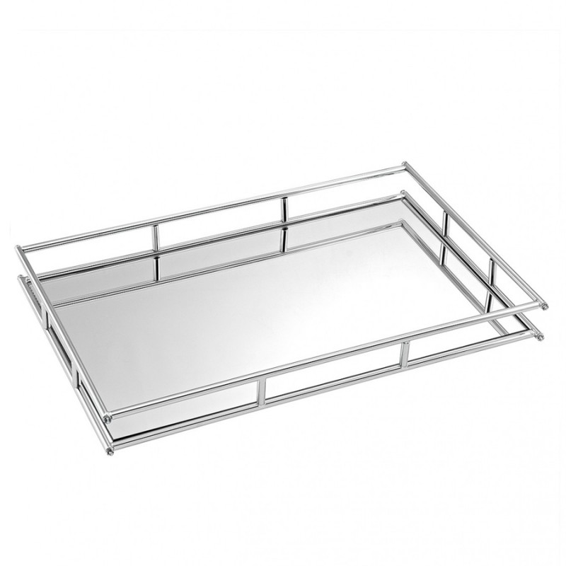 Ανοξείδωτος Ορθογώνιος Δίσκος Με Καθρέπτη - Ασημί ΚΔ1032