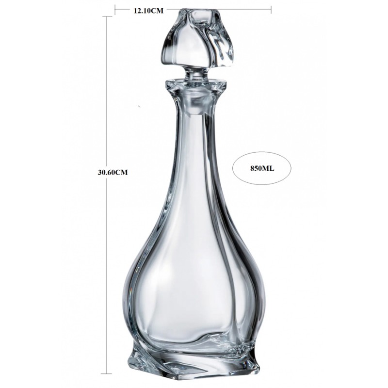 Καράφα Κρυστάλλινη Βοημίας 850ml (12,1x30,6εκ.) Quadro Wine ΚΜ120
