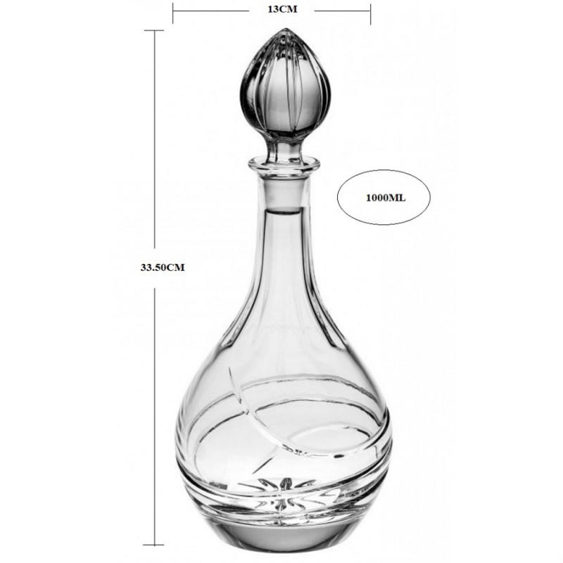 Καράφα Κρυστάλλινη Βοημίας 1000ml (13x33,5εκ.) Sting