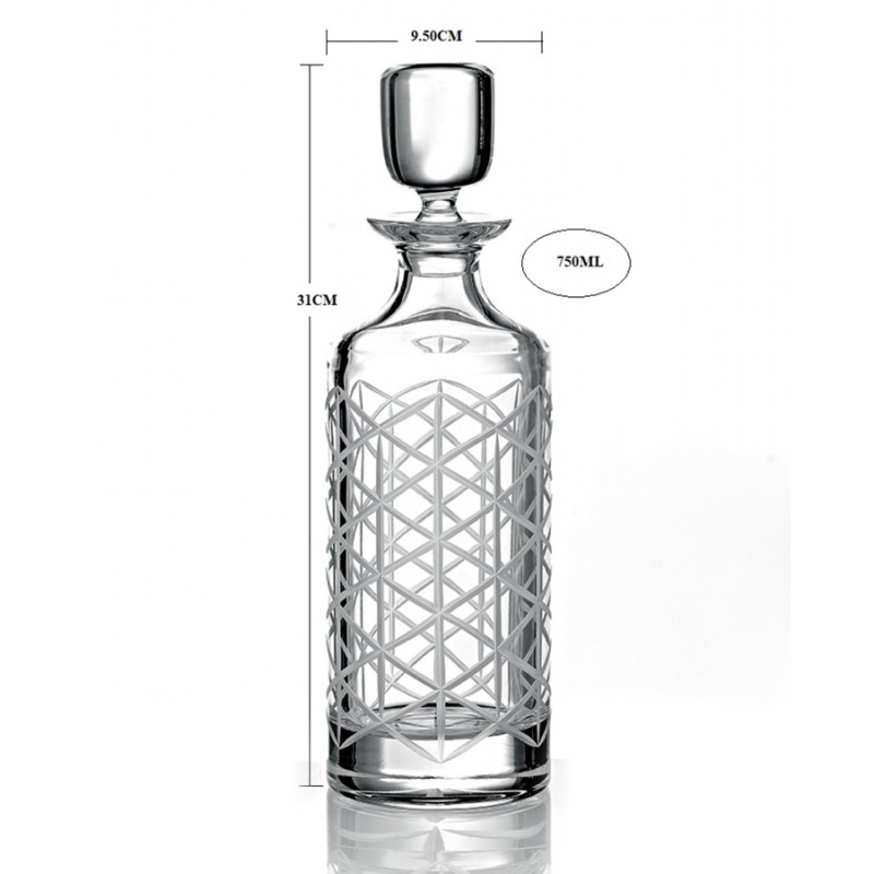 Καράφα Κρυστάλλινη Βοημίας 750ml (9,5x31εκ.) Be Queen ΚΜ420