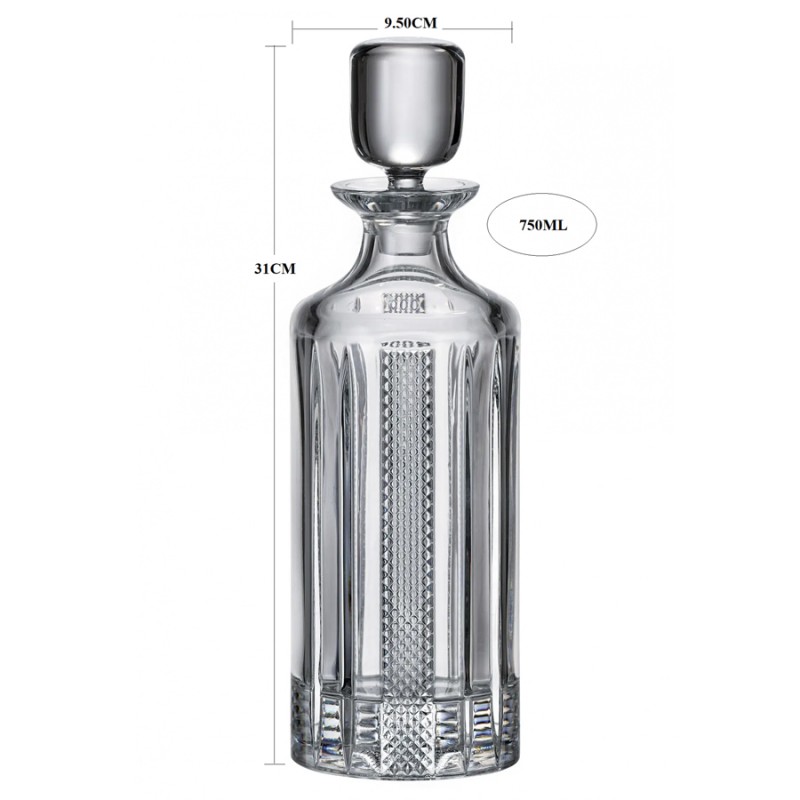 Καράφα Κρυστάλλινη Βοημίας 750ml (9,5x31εκ.) Choker ΚΜ470