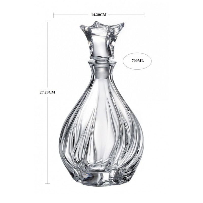 Καράφα Κρυστάλλινη Βοημίας 700ml (27.20x14,20εκ.) Bromelias ΚΜ530