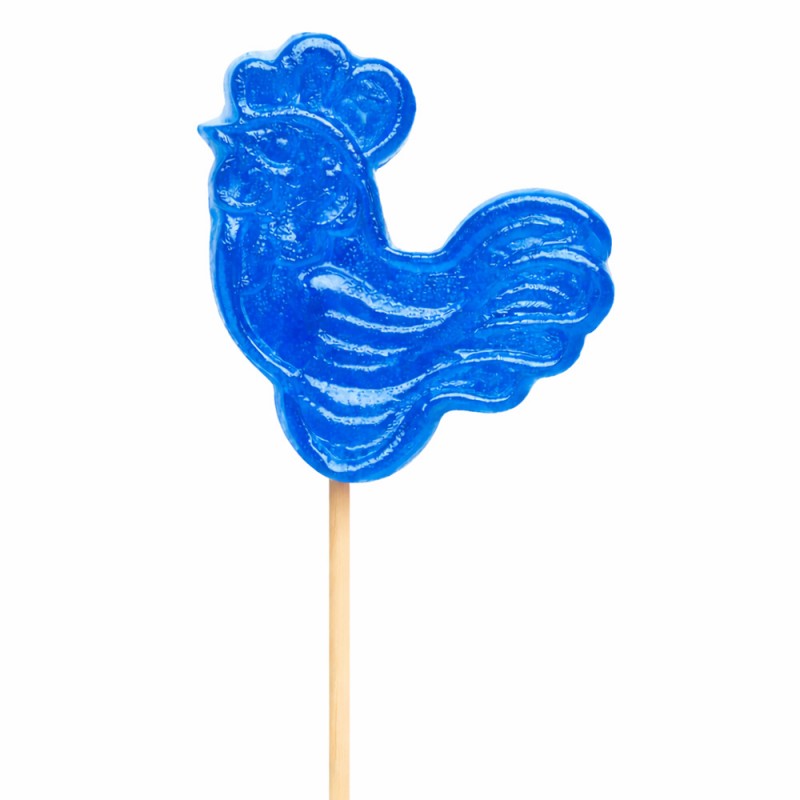 Γλειφιτζούρια Anna Lollipops - Κοκοράκι Καραμέλα Μπλε 23gr. (50τμχ.)