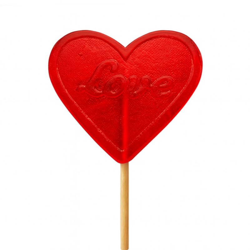 Γλειφιτζούρια Anna Lollipops - Καρδιά Μεγάλη Καραμέλα 75gr. (24τμχ.)