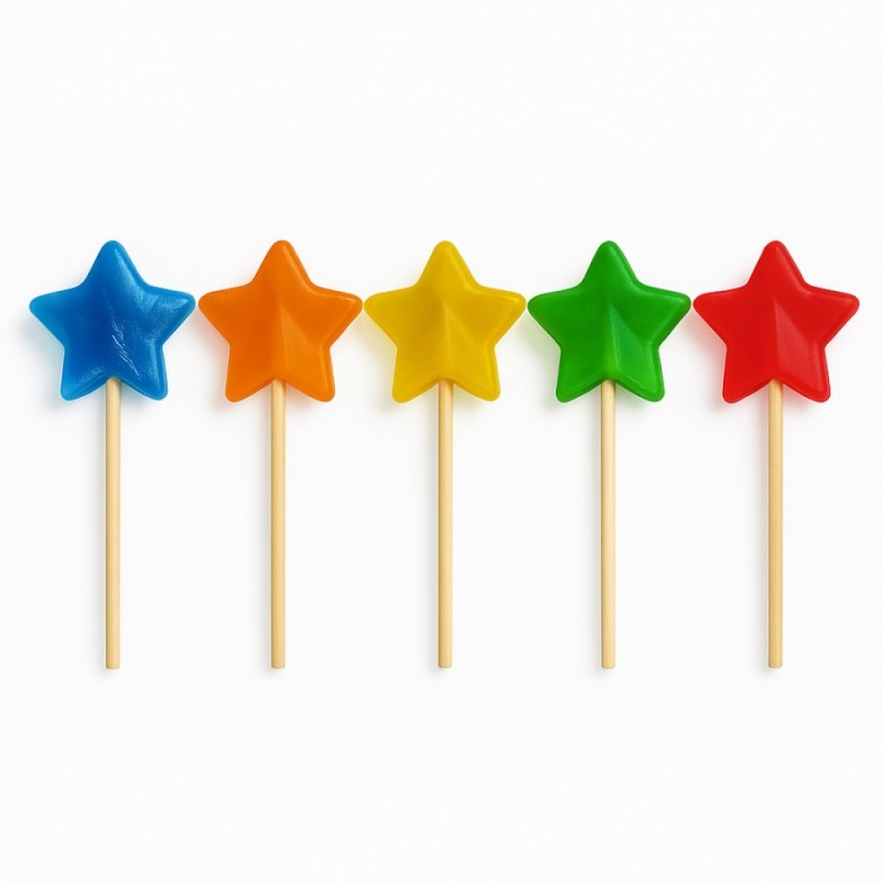 Γλειφιτζούρια Anna Lollipops - Αστεράκι Πολύχρωμο Καραμέλα 27gr. (40τμχ.)