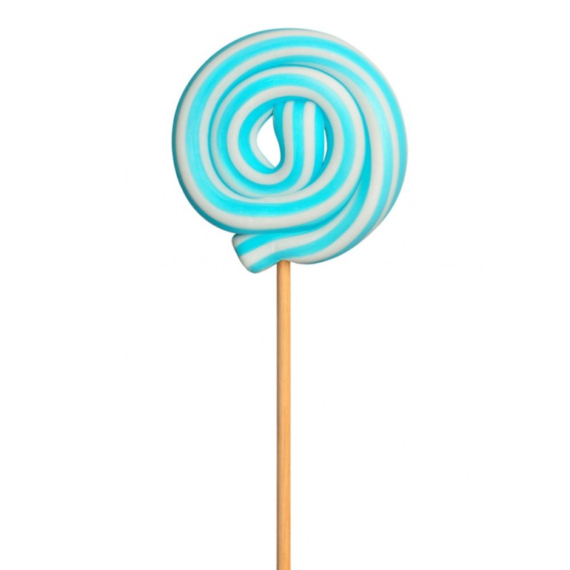 Γλειφιτζούρια Anna Lollipops - Σπιράλ Γαλάζιο Ριγέ Βανίλια 27gr. (40τμχ.)