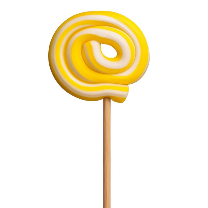 Γλειφιτζούρια Anna Lollipops - Σπιράλ Κίτρινο Ριγέ Βανίλια 27gr. (40τμχ.)