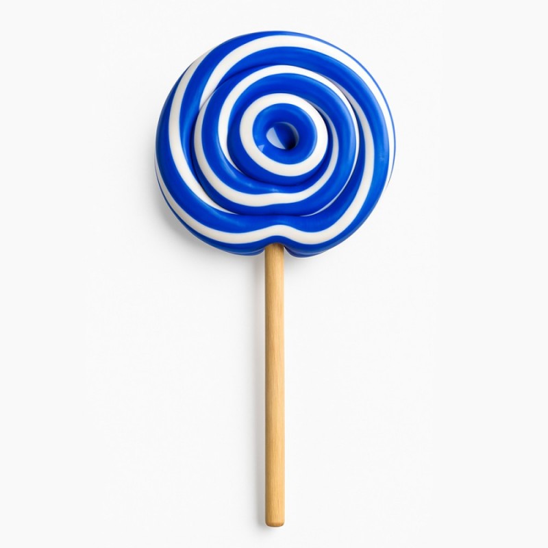 Γλειφιτζούρια Anna Lollipops - Σπιράλ Μπλε Ριγέ Βανίλια 27gr. (40τμχ.)