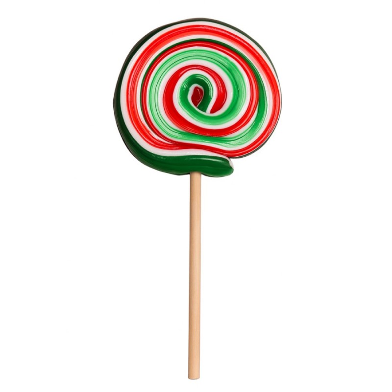 Γλειφιτζούρια Anna Lollipops - Σπιράλ Πράσινο Κόκκινο Ριγέ Βανίλια 27gr. (40τμχ.)