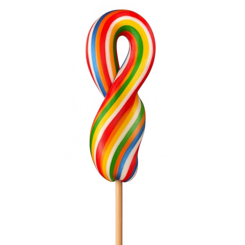 Γλειφιτζούρια Anna Lollipops - Κοτσίδα Πολύχρωμη Βανίλια 30gr. (40τμχ.)