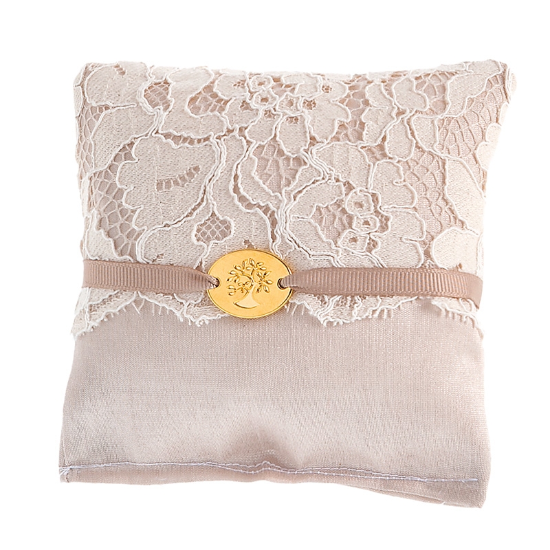 Μπομπονιέρα Γάμου Μαξιλάρι Σαντούκ Με Δαντέλα Μ120-07/02