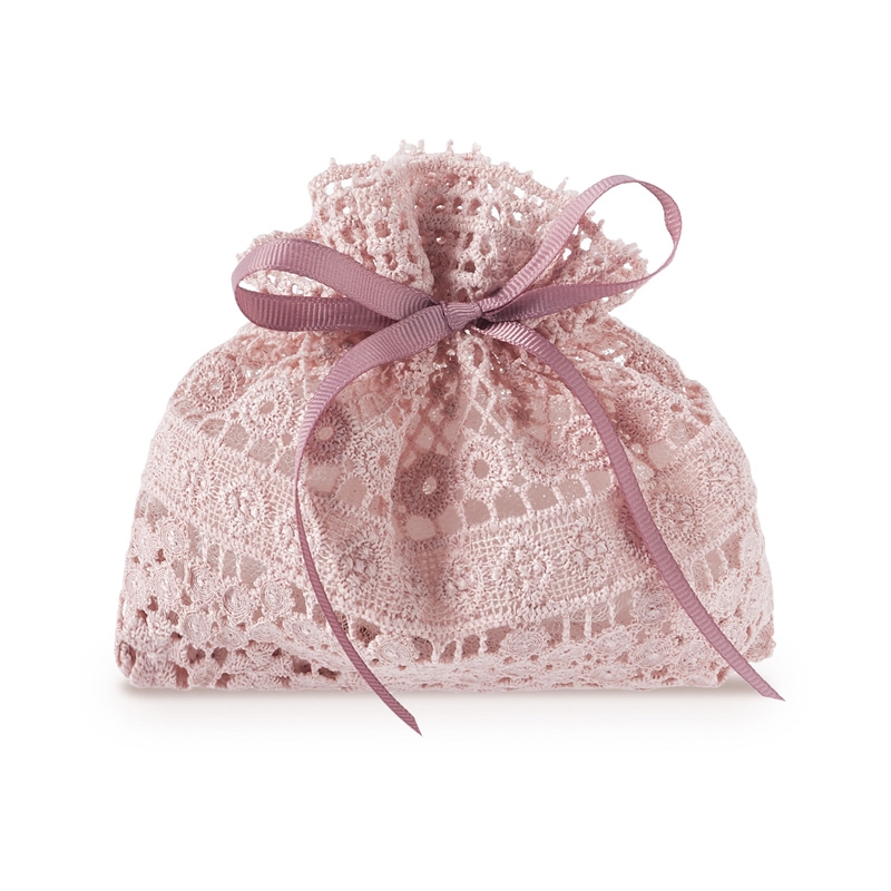 Μπομπονιέρα Γάμου Πουγκί Με Ισπανική Δαντέλα Π890-170