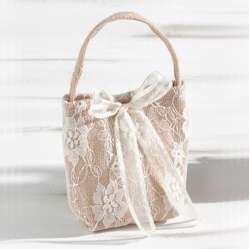 Μπομπονιέρα Γάμου Λινό Τσαντάκι Τ390-02 