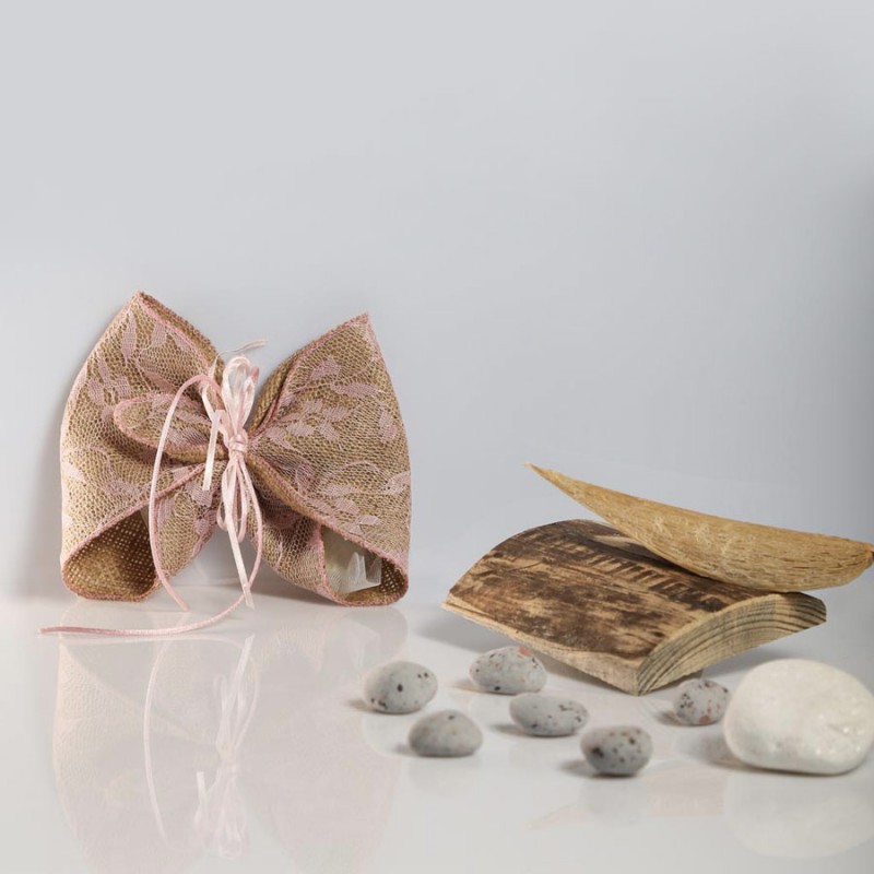 Μπομπονιέρα Γάμου Φιόγκος Λινάτσα 16Τ200