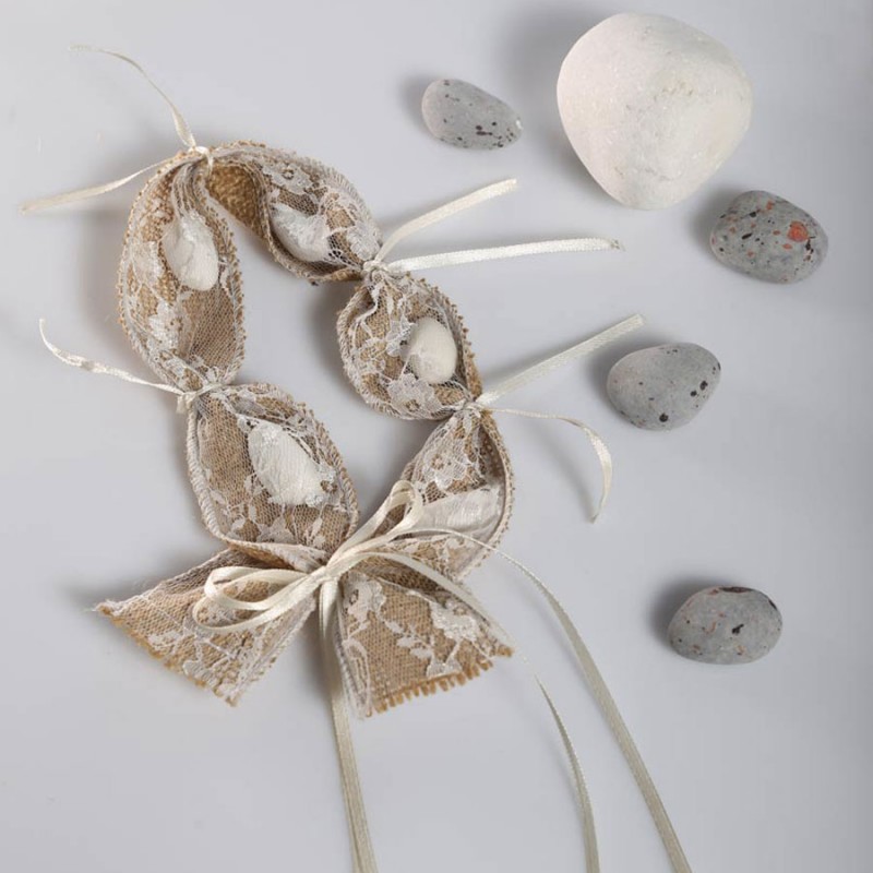 Μπομπονιέρα Γάμου Στεφανάκι Λινάτσας 16Τ206