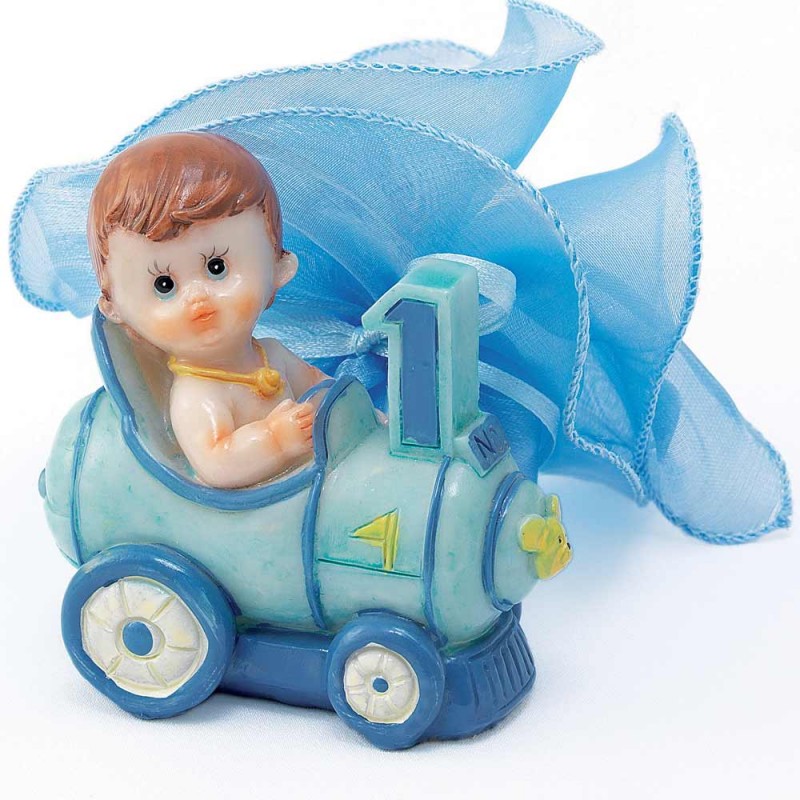 Μπομπονιέρα Βάπτισης Κεραμικό Διακοσμητικό Τρενάκι με Μωράκι Μ5020