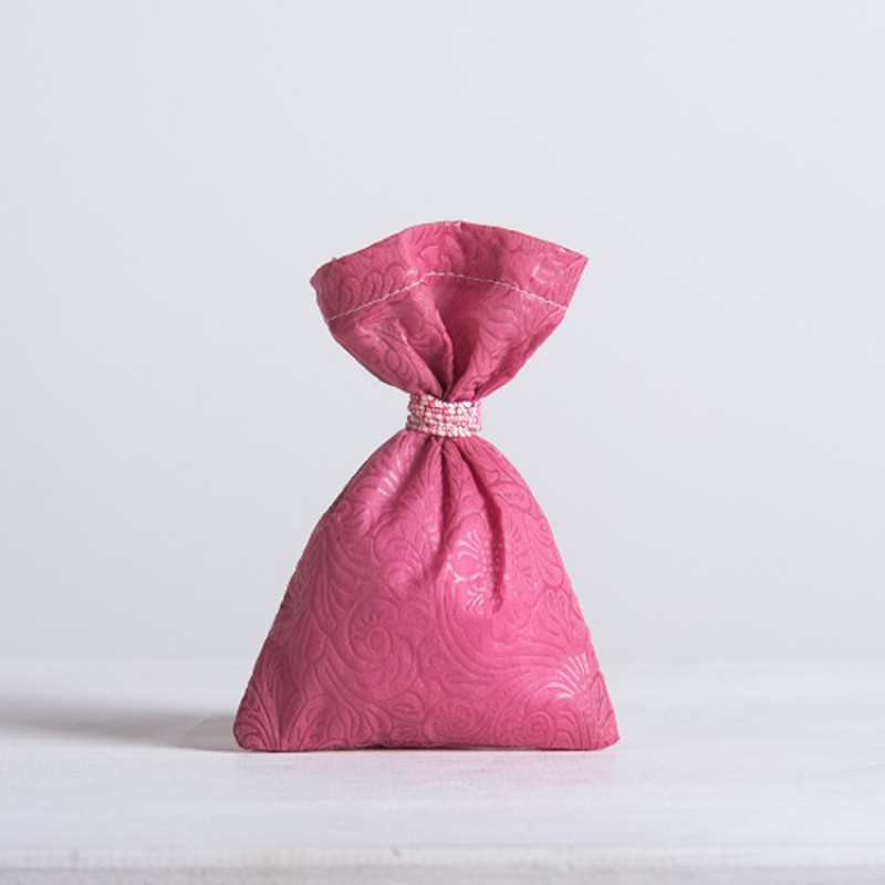 Μπομπονιέρα Βάπτισης Πουγκί Ανάγλυφο  - Σάπιο Μήλο (12x17εκ.) 375273