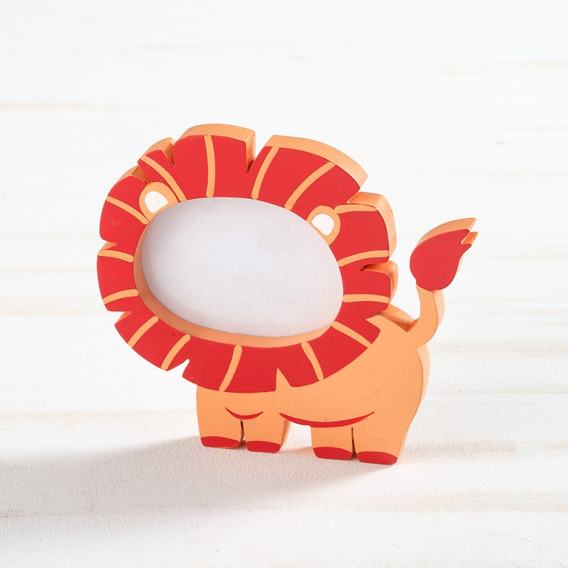 Μπομπονιέρα Βάπτισης Ξύλινη Κορνίζα Λιοντάρι 152011 (6τμχ)