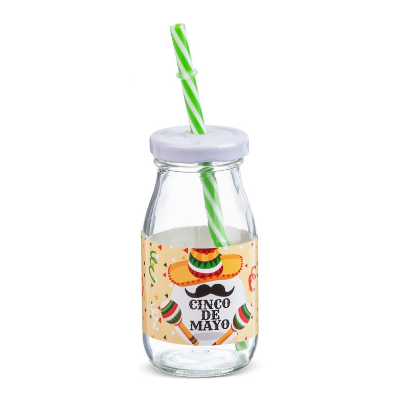 Μπομπονιέρα Βάπτισης Μπουκάλι Γάλακτος Moustache ΣΡ968 (27τμχ)