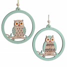 Μπομπονιέρα Βάπτισης Διακοσμητικό  Ξύλινο Κρεμαστό Κουκουβάγια 17Κ034 