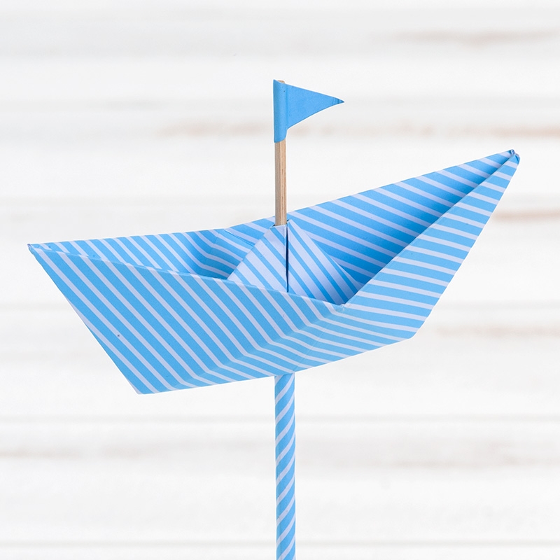 Μπομπονιέρα Βάπτισης Χάρτινο Καραβάκι Stick 81637