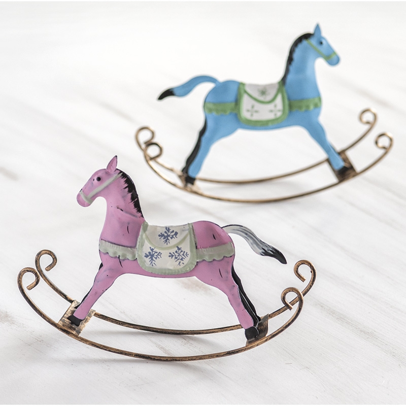 Μπομπονιέρα Βάπτισης Μεταλλικό Κουνιστό Αλογάκι 70208 (13τμχ)