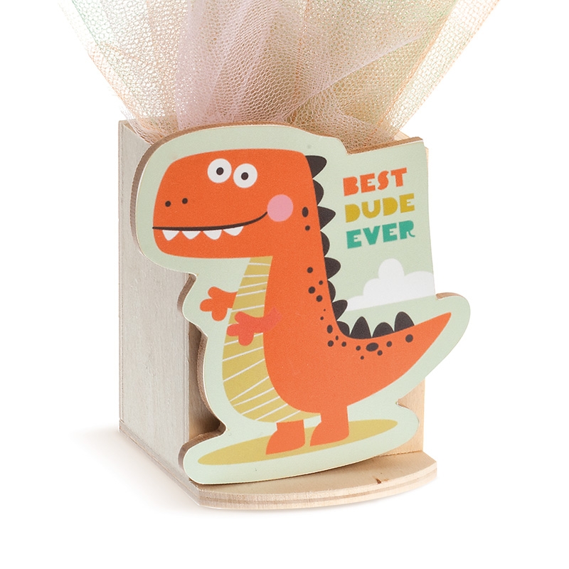 Μπομπονιέρα Βάπτισης Ξύλινη Μολυβοθήκη Δεινόσαυρος ΜΛ925 (10τμχ)