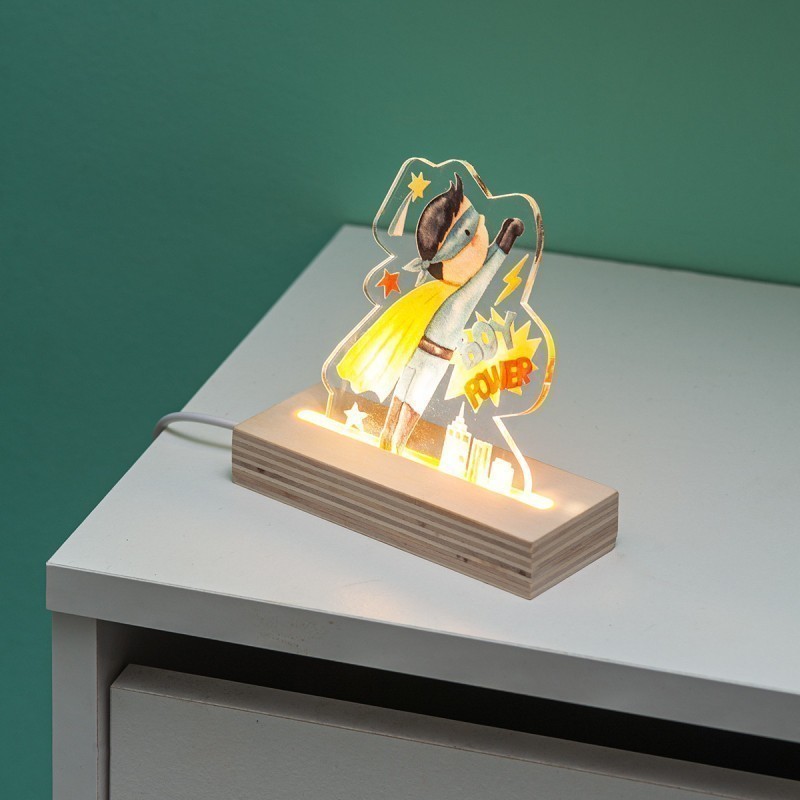 Μπομπονιέρα Βάπτισης Διακοσμητικό Με Led "Boy Power" 022-445-01