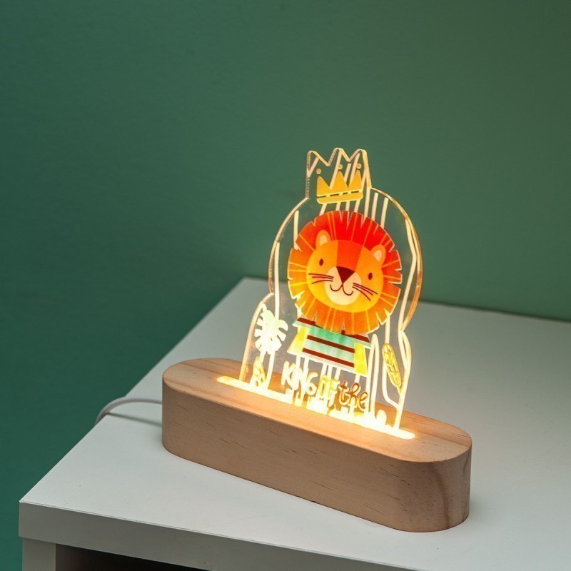 Μπομπονιέρα Βάπτισης Διακοσμητικό Με Led Λιονταράκι 023-958-01