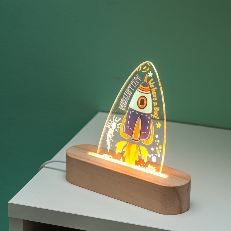 Μπομπονιέρα Βάπτισης Διακοσμητικό Με Led Πύραυλος 023-960-01