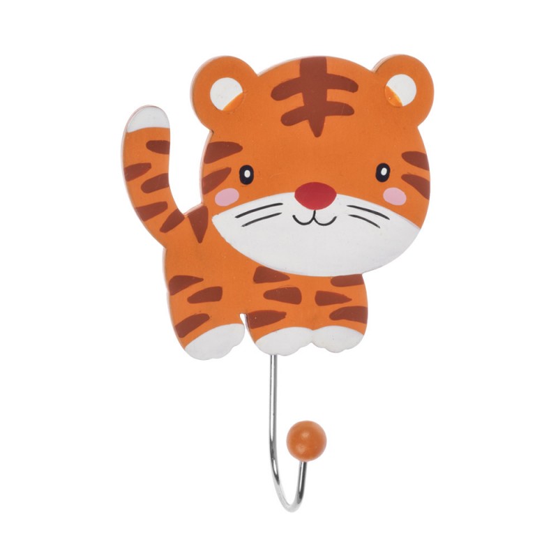 Μπομπονιέρα Βάπτισης Ξύλινη Κρεμάστρα Τοίχου Τιγράκι 152041 (5τμχ)