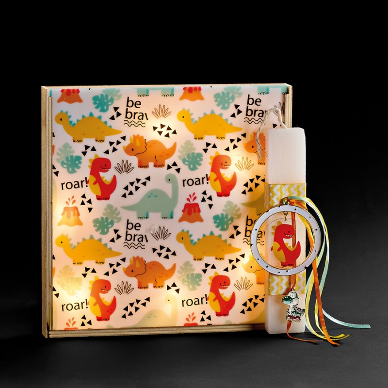 Πασχαλινή Λαμπάδα Με Φωτιζόμενο Κάδρο - Δεινόσαυροι ΕΛ1086Φ