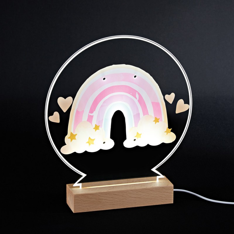 Επιτραπέζια Plexiglass LED Βάση Για Λαμπάδα - Ουράνιο Τόξο (25εκ.) Μ12014