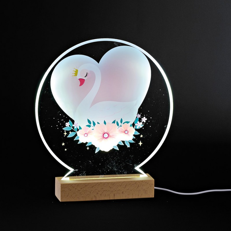 Επιτραπέζια Plexiglass LED Βάση Για Λαμπάδα - Κύκνος (25εκ.) Μ12032