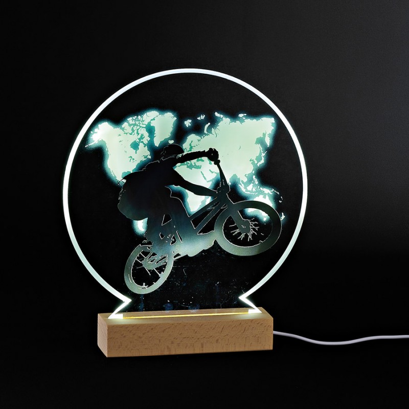 Επιτραπέζια Plexiglass LED Βάση Για Λαμπάδα - Ποδηλάτης (25εκ.) Μ12037