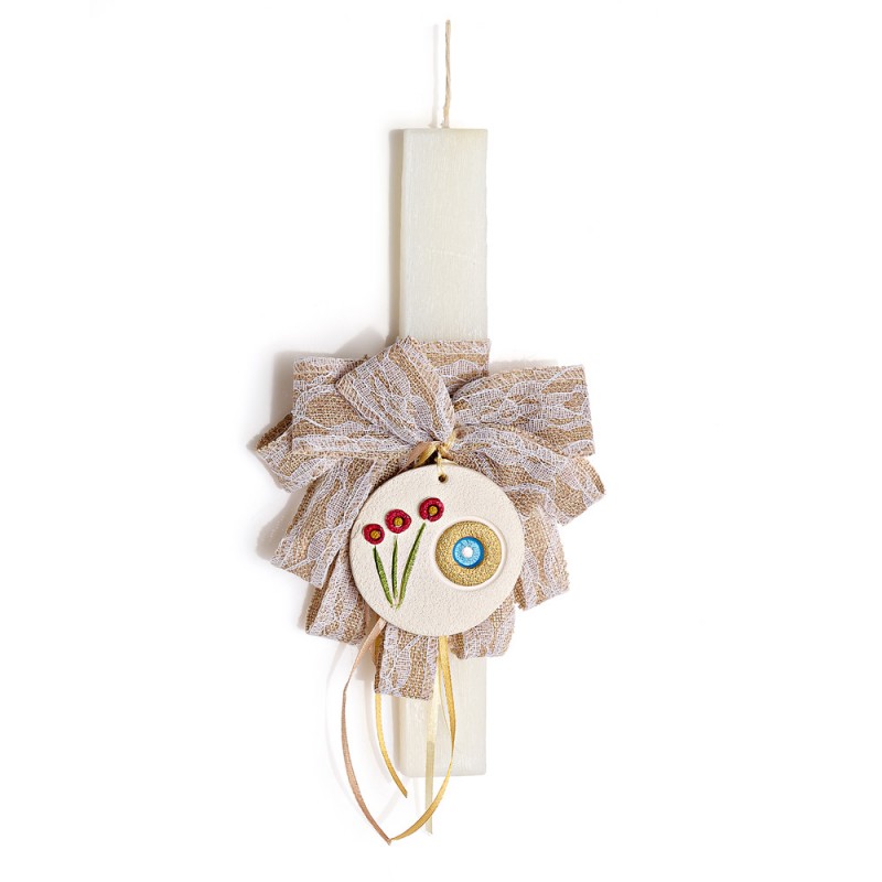 Πασχαλινή Λαμπάδα - Ματάκι - Λουλούδια ΕΛ1120