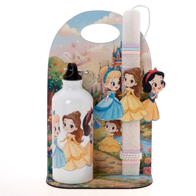 Πασχαλινή Λαμπάδα Με Παγούρι - Πριγκίπισσες ΠΛ-2681