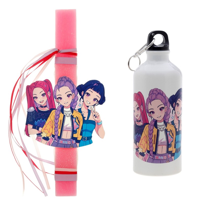 Πασχαλινή Λαμπάδα Με Παγούρι - K-Pop Huntrix ΠΛΣ-2607Π