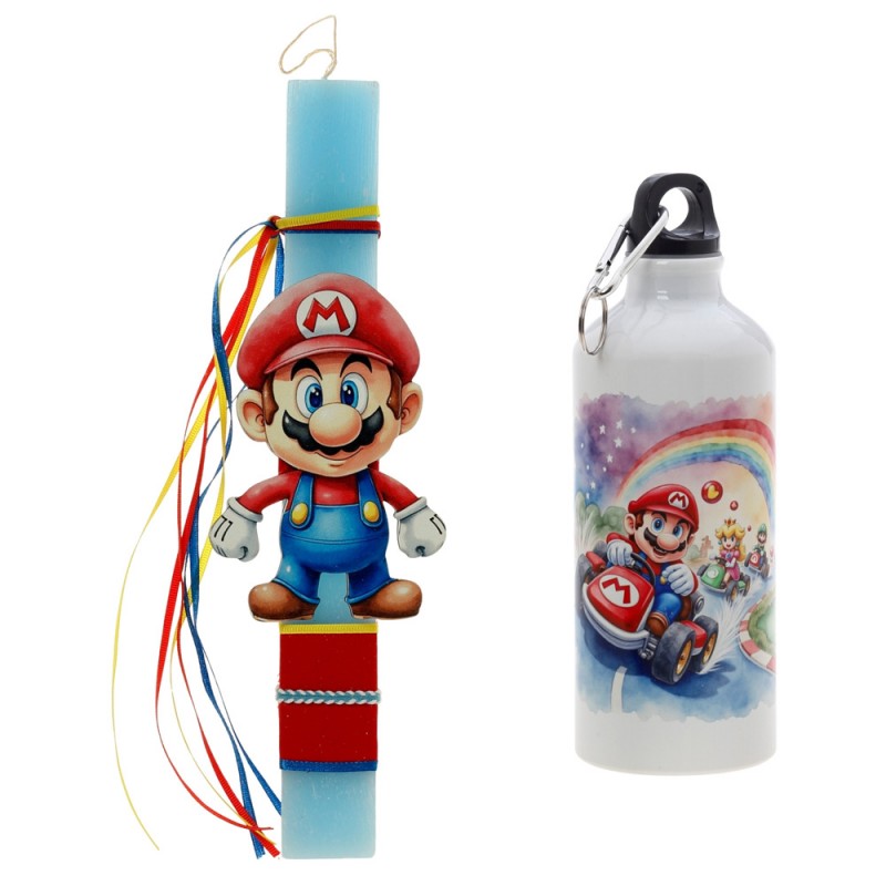 Πασχαλινή Λαμπάδα Με Παγούρι - Super Mario ΠΛΣ-2608Π