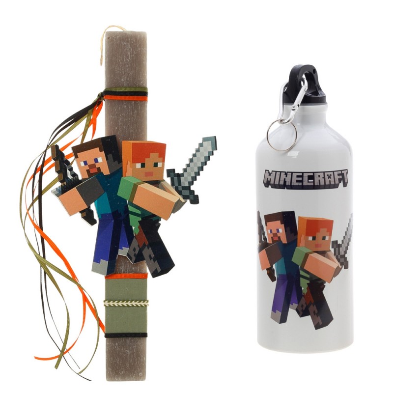 Πασχαλινή Λαμπάδα Με Παγούρι - Minecraft ΠΛΣ-2609Π